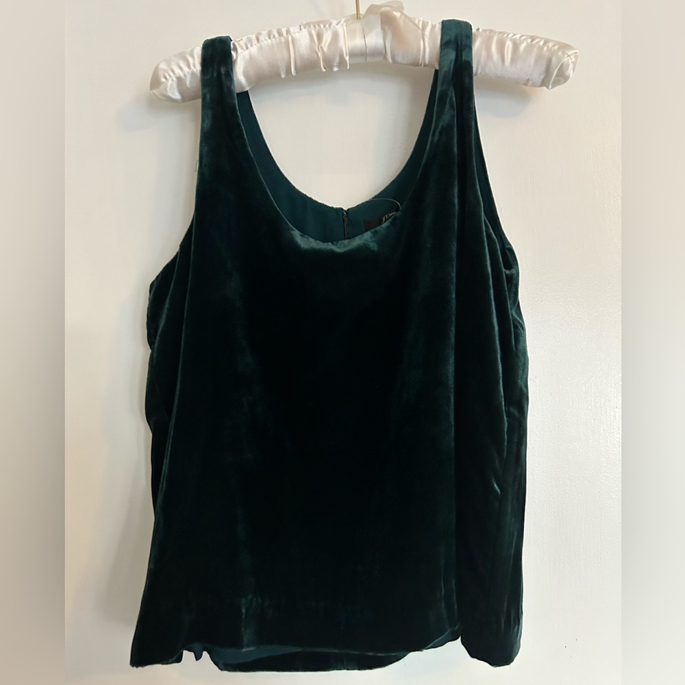 Dark Green Velvet Uneck Blouse